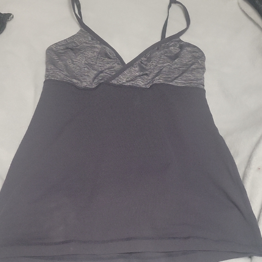 Size 10 Lululemon Deep V Neck Two Tone Gray Tank